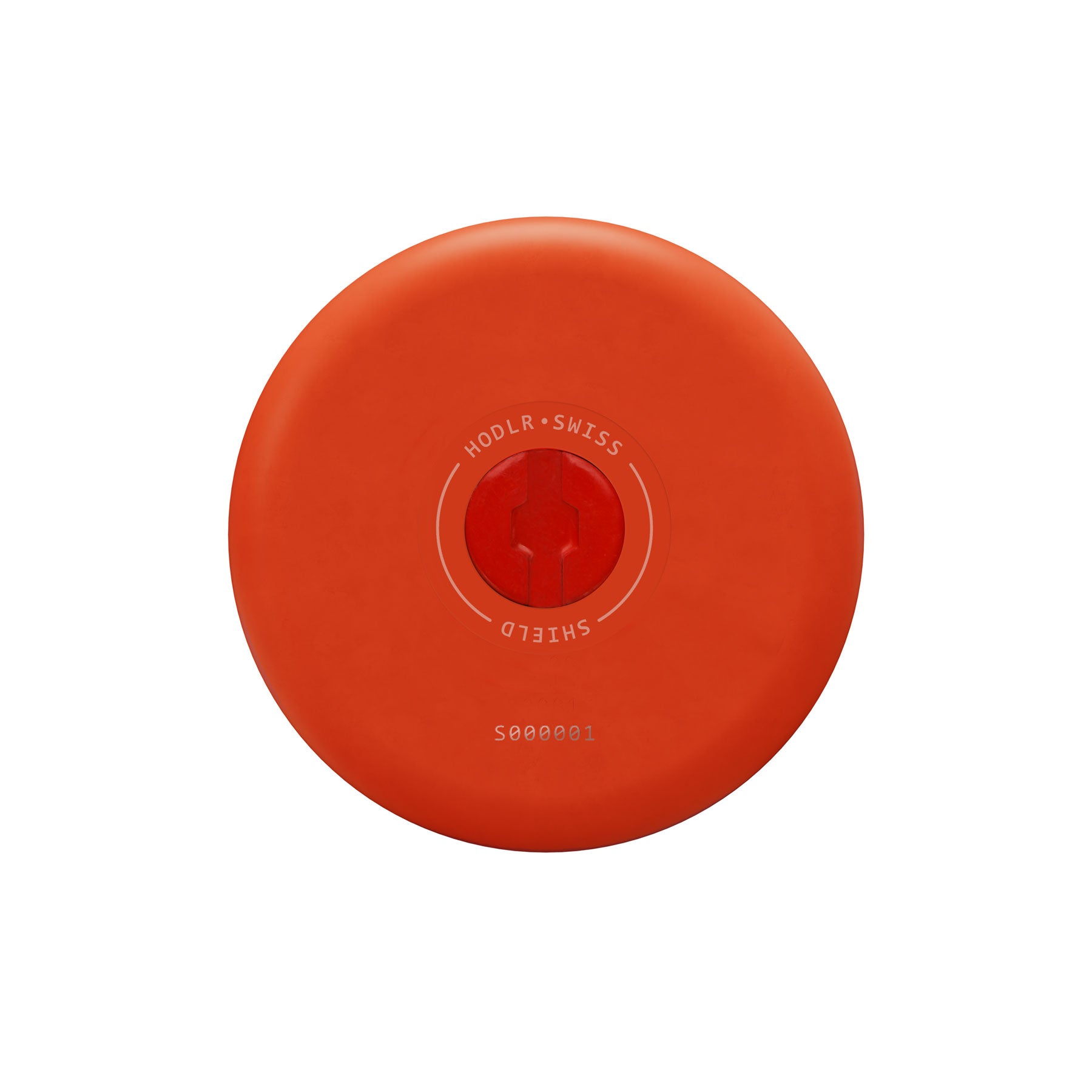 Hodlr Shield — Bitcoin Orange Titanium Heart 24