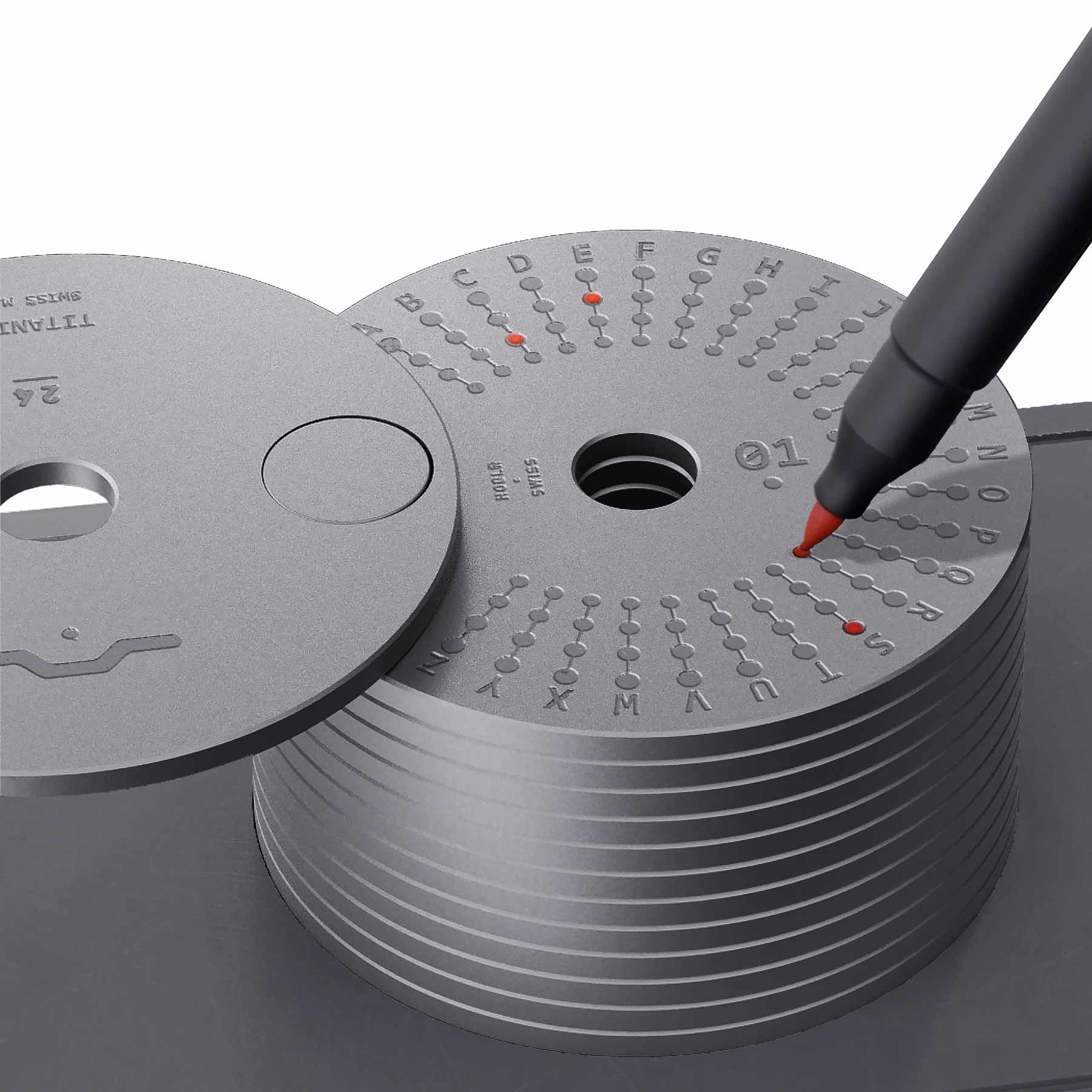 Hodlr Shield — Bitcoin Orange Titanium Heart 24